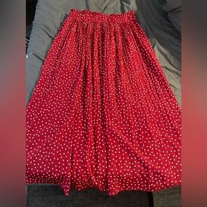 Red polka dot skirt